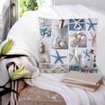 thumbnail image 3 of 24x24 Pillow Covers Set of 2, Coastal Throw Pillow Covers Decorative Couch Cushion Case, Summer Beach Starfish Nautical Sea Shell Microfiber Square Pillowcases for Bedroom Car Living Room, 3 of 7