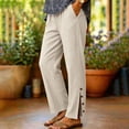 thumbnail image 4 of Sexlip Womens Straight Leg Pants Summer elastic waist tapered leg lightweight fabric breathable wrinkle resistant for Casual Sports wear White L, 4 of 8