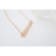 thumbnail image 2 of Mini collar de barra horizontal en oro, oro rosa o plata, joyería minimalista y delicada, 2 of 4