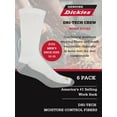 thumbnail image 5 of (2 pack) Dickies Men's Dri-Tech Crew Sock, 6-Pack, White Size 12-15, 5 of 6