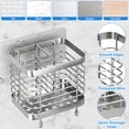 thumbnail image 5 of Rirool Stainless Steel Toothbrush Holder for Bathroom, Wall Mounted Electric Toothbrush Holder with Drain Tray, Bathroom Counter Organizer, 2 Slots, Silver, 5 of 9