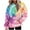 Pink, variant on Womens Fashion Tie Dye Gradient Hoodies Oversized Sweatshirt Plus Size Loose Fit Cute Hooded Jacket Outwears Drawstring Fall Pullover Tops with Pocket