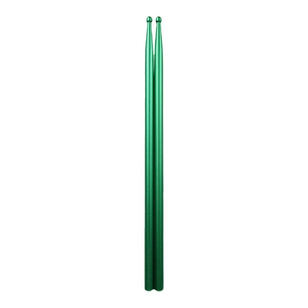2 baquetas de ejercicio para principiantes y amantes de la batería. Verde