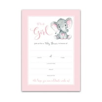 IT’S A GIRL! — Girl Elephant BABY SHOWER INVITATIONS— Pack of 25 — PINK Peanut Baby Shower Blank Fill-in INVITES, Chic, Unique, PINK Baby GIRL Sprinkle Invites, DIY Invites Polka Dot  I500-INV1