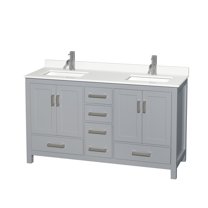 Wyndham Collection Wcs141460d-Qtz-Unsmxx Sheffield 60" Free Standing Double Basin Vanity