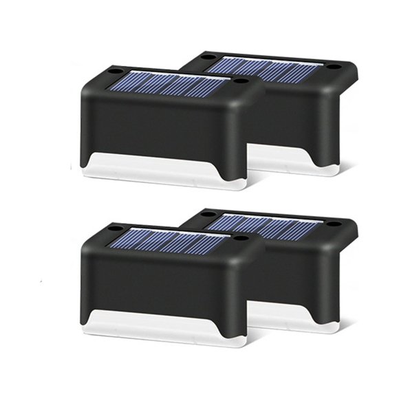EGNMCR Solar Decks Lights Fence Post Lights Outdoor Lighting Garden Decorative Warm Light- Permanent On All Night (4Pack) Solar light