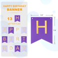 thumbnail image 2 of Guirnalda de Cumpleaños Hirbisnis Letras Doradas Morado 13 piezas, 2 of 8