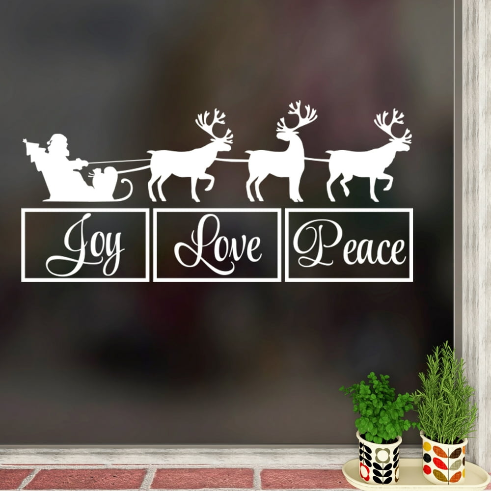 Joy Love Peace Vinyl Wall Art Decal Christmas Seasonal Holiday