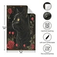 thumbnail image 3 of WOBOGO Red Rose Black Cat Pattern Kitchen Towel 6 Piece Large Cotton Dishcloth Premium Absorbency Set with Hanging Loop, 3 of 7
