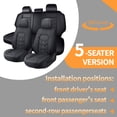 thumbnail image 4 of 2003 for Honda Accord Seat Cover, Black Car Seat Covers, Premium Leather 5 Piece Full Set Non-Slip Lining Beautify Interior, 4-Door Sedans Only, Beautify the Interior of Old Cars, 4 of 9