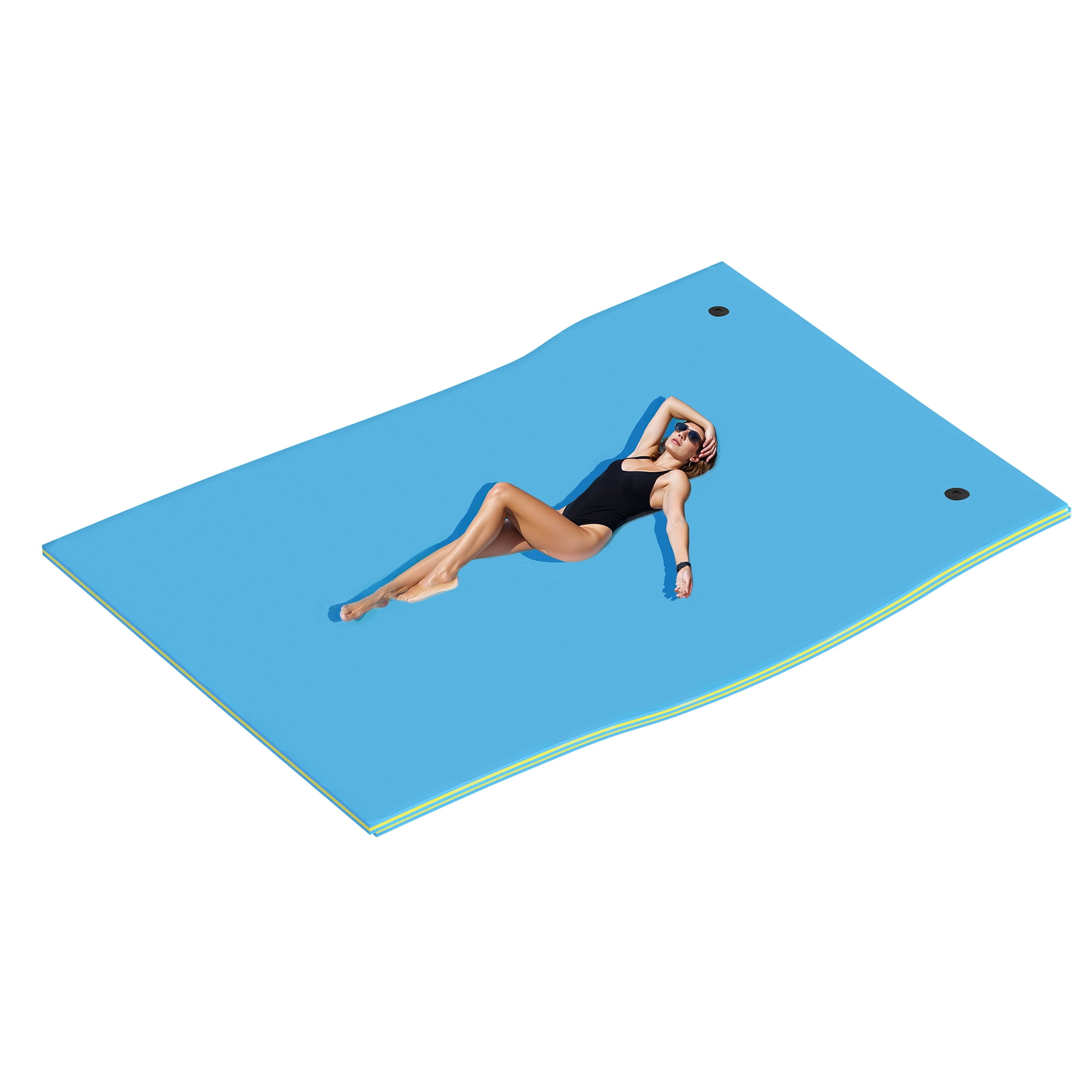 Dextrus 9' X 6' Inflatable Rafts Water Mat - Floating Island Lily Pad for Pools, Lakes, Beach - Fun for Adults, XPE Foam Construction