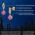 thumbnail image 2 of Gem Stone King 14K Yellow Gold Pink Created Sapphire and Lab Grown Diamond Earrings for Women | 3.37 Cttw | Gemstone September Birthstone | Round 7MM, 2 of 6