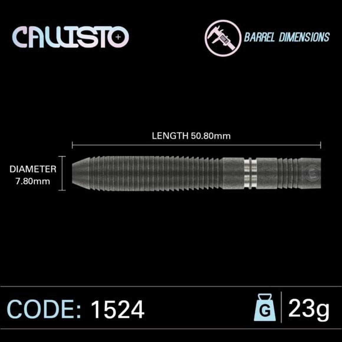 Winmau Callisto 2 Steel Tip Dart Set 23 gram 90% Tungsten Alloy