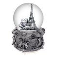 thumbnail image 1 of Caja de música con globo de nieve de la Torre Eiffel de París con nevadas automáticas y luces de colores, 100 mm 6 de altura brillar Electrónica, 1 of 5