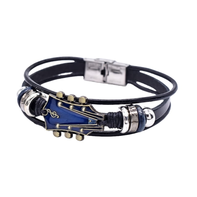 Alloy Music Guitar Leather Bracelet