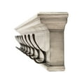 thumbnail image 5 of Home Wall Decorative Antique Brass Hardware 8 Hook Coat Rack, White, 5 of 7