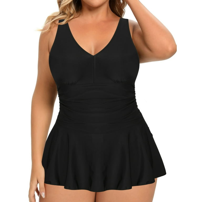 Plus size cheap swimdress one piece