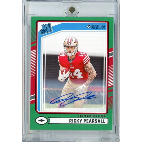 2024 Panini Donruss Ricky Pearsall #318 Green Parallel Auto Rookie RC Football Card