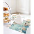 thumbnail image 4 of Teal Beach Coastal Kitchen Dish Towels for Drying Dishes Set of 4, Summer Nautical Coral Shell Botanical Waffle Weave Microfiber Hand Tea Bathroom Towels Quick Dry & Absorbent Towel 12x12, 4 of 7