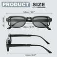 thumbnail image 2 of Uxcell Lunettes de Soleil UV400 Rétro Carrées Protection UV400 pour Femmes, Noir (Objectif Gris), 2 of 6