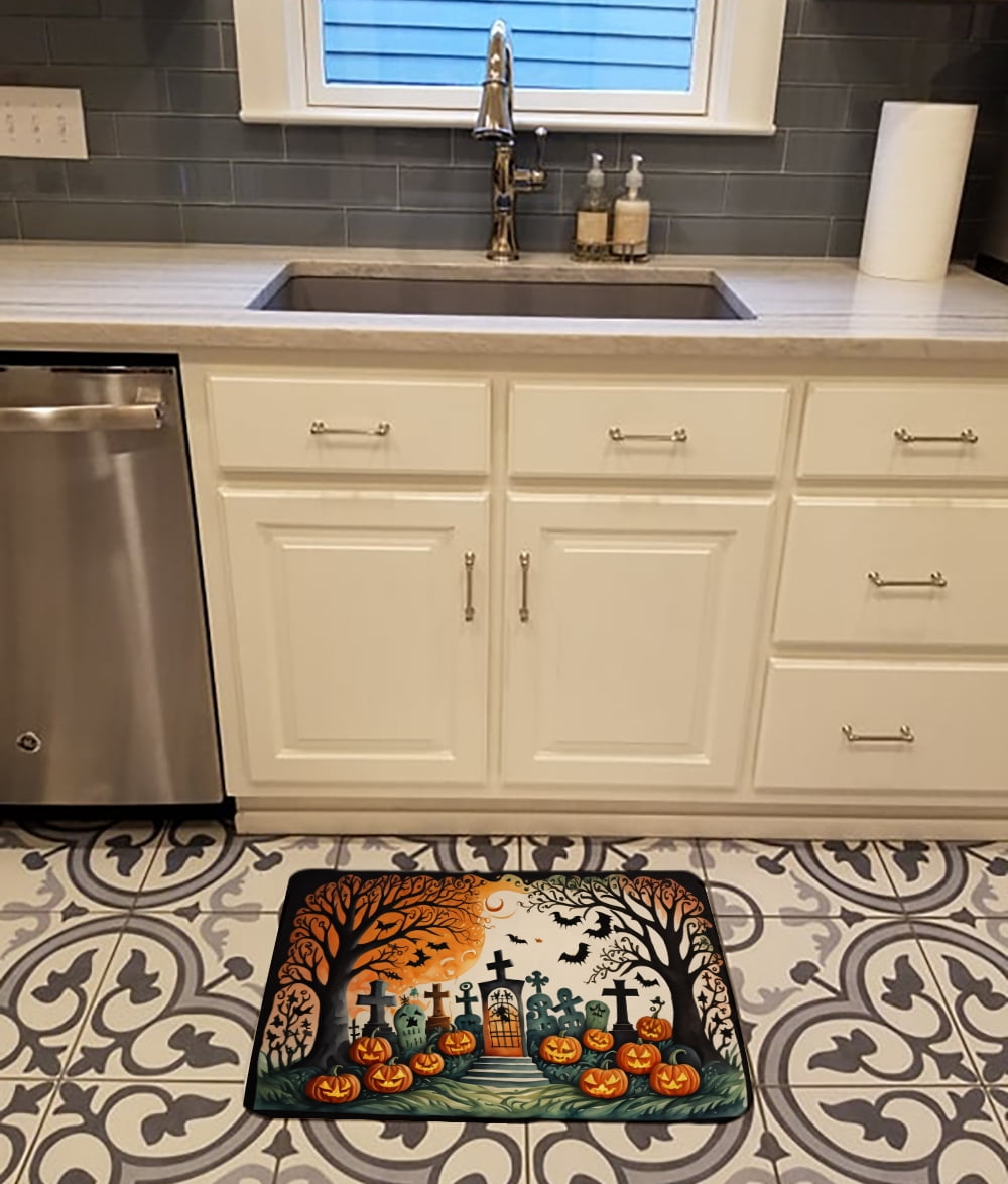 Carolines Treasures DAC2267RUG 19 x 27 in. Unisex Papel Picado Skeletons Spooky Halloween Memory Foam Kitchen Mat
