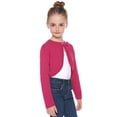 thumbnail image 4 of Purcoar Girls Open Front Bolero Knit Cardigan Kids Cotton Soft Sweater Long Sleeve Lightweight Coat, 4 of 5