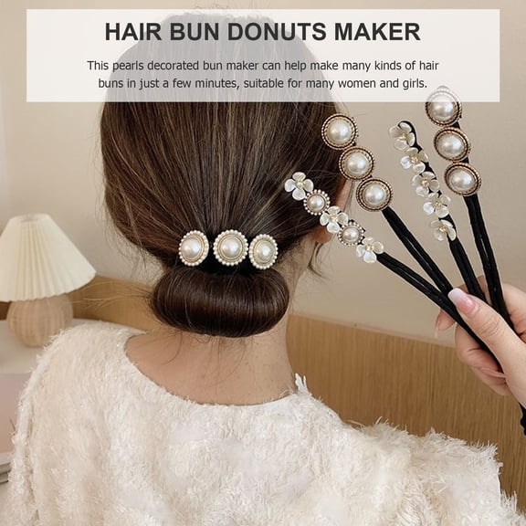 LOLIPPYY 3Pcs Hair Bun Donut Hair Bun Maker with Polyester for Women Dance Party