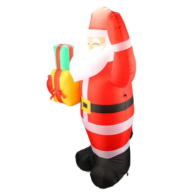 Santa inflable de Navidad, decoración de santa al aire libre inflable 4.92 pasteles poliéster resistente al clima para jardín