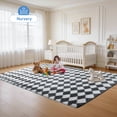 thumbnail image 4 of CozyDesg Large Rugs,4'x6' Soft Fluffy Shag Indoor Floor Carpet for Living Room Bedroom Dining Room Office Home Decor,Dark Gray & White, 4 of 7