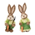 thumbnail image 3 of Figuritas de Animal Soledad 2 piezas Artesanía Decoración Foto Props Paja Conejo de Pascua, 3 of 9