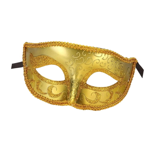 Máscara de media cara Máscara de con correa elástica Accesorios de disfraces de baile de graduación brillante Cubierta facial Escudo facial Dorado Sunnimix Cubierta de media cara