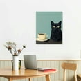 thumbnail image 5 of ZFLMY Black Cat Coffee Cup Canvas Wall Art Home Decor 12x16 16x20 16x20in, 5 of 5