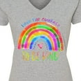 thumbnail image 4 of Inktastic Have the Courage to Be Kind Watercolor Rainbow Women's V-Neck T-Shirt, 4 of 5