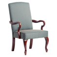 thumbnail image 1 of Comfort Pointe Derby Blue Jacquard Fabric Solid Wood Gooseneck Arm Chair, 1 of 7