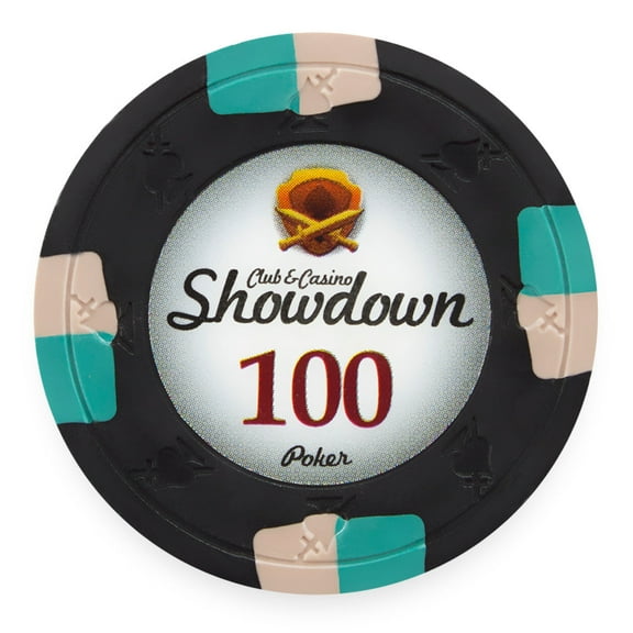 Playzaic 13.5-gram Showdown Poker Chips (50-pack) Heavy Clay Composite Set ($100 Black)