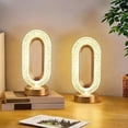 thumbnail image 6 of Bedside Table Lamp for Bedroom, 3 Color Dimmable Night Light with USB Port, Rechargeable Touch Lamps, Crystal Modern Oval Light Nightstand Desk Lamp for Dorm Living Room Office（1 Pack）, 6 of 7