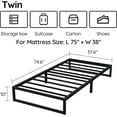 thumbnail image 3 of Lutown-Teen 10 inch Twin Bed Frames No Box Spring Needed, Heavy Duty Metal Twin Size Platform Bed Frame, Noise Free, Easy Assembly, Black, 3 of 5