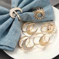 thumbnail image 4 of Metal Napkin Rings Eid Ramadan Hollow Moon Pattern Napkin Holder Wedding Dinner Napkin Buckles for Table Decoration, 4 of 4