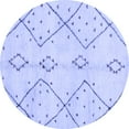 thumbnail image 1 of Ahgly Company Machine Washable Indoor Round Solid Blue Modern Area Rugs, 6' Round, 1 of 4