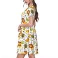 thumbnail image 2 of Disketp Tiger Lion para Vestido de Manga Corta para Mujeres, Vestidos de Verano para Mujeres, Casual y Holgado para la Playa, 2 of 6
