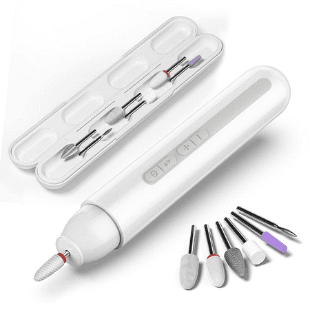 TOUCHBeauty 6 IN 1 Nail Drill Kit Electric Nail File Buffer Cordless Portable Manicure Pedicure Tool, USB Rechargeable with Magnetic Storage White | Walmart Canada