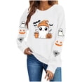 thumbnail image 4 of XSMGTUI Halloween Women's Sweatshirt Crew Neck Ghost Fall Pumpkin Long Sleeve Casual Witch Oversized Pullover Soft Comfortable Cute Vintage Graphic Top, 4 of 8