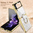 thumbnail image 2 of Compatible Samsung Galaxy Z Flip 4 Case with Ring,360° Protective Samsung Flip 4 Case with Camera Screen Protector Heavy Duty Stand Phone Case for Samsung Galaxy Z Flip 4 5G Case Shell White, 2 of 12