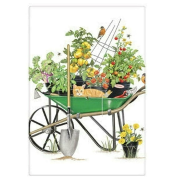 Mary Lake Thompson BT577 Tomato Wheelbarrow Flour Sack Towel 30 Inches
