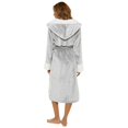 thumbnail image 3 of Bras & Honey Womens Super Soft Luxury Fleece Robe With Sherpa Lined Hood and Cuffs Grey 18-20, 3 of 3