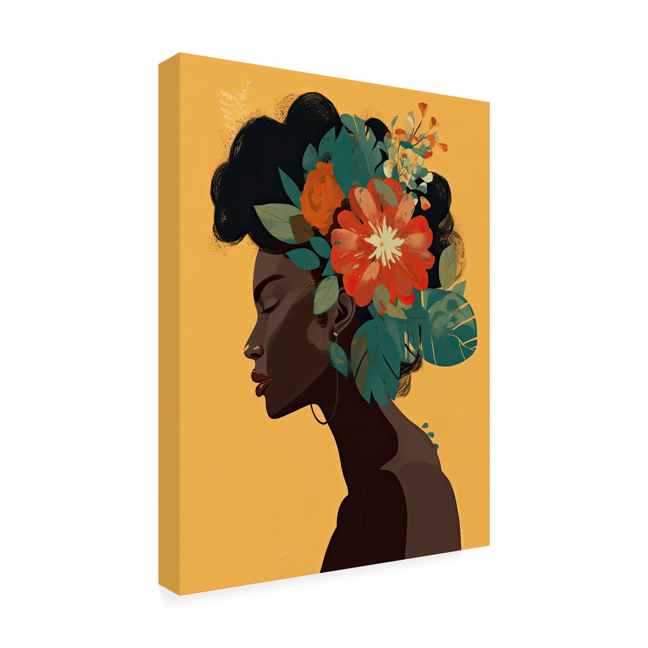 Canvas Wall Art - Sasha 'Profile in Beauty' Wall Art for Living Room, Bedroom, or Office Décor by Trademark Fine Art - 18 x 24 Inches