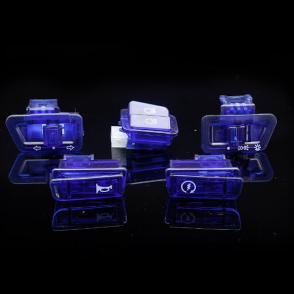 Yimiti 5 Pcs Variateur de Phare de Moto, Interrupteur de Démarrage à Bouton Unique, Bleu