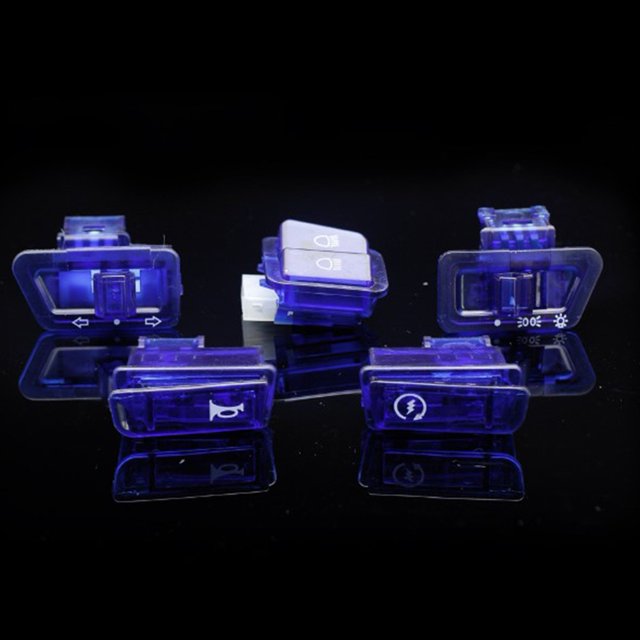 MYG 5pcs Motorcycle Head Light Horn Dimmer Turn Signal Starter Single Switch Button