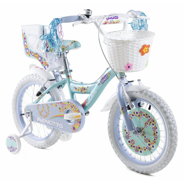 Bicicleta Benotto Cross Flower Power R16 1v. Niña Frenos V celeste Benotto Flower Power