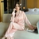 thumbnail image 1 of Pijamas finos de lujo para mujer, ropa de dormir femenina, elegante, de seda sintética, poliéster, conjuntos de puntos, ropa de casa Sexy, 1 of 4